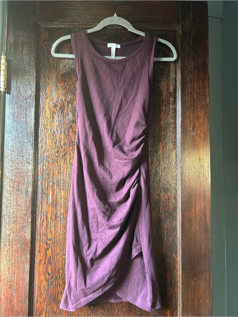 Leith Eggplant Purple Side Ruched Sleeveless Tank Dress Size XS